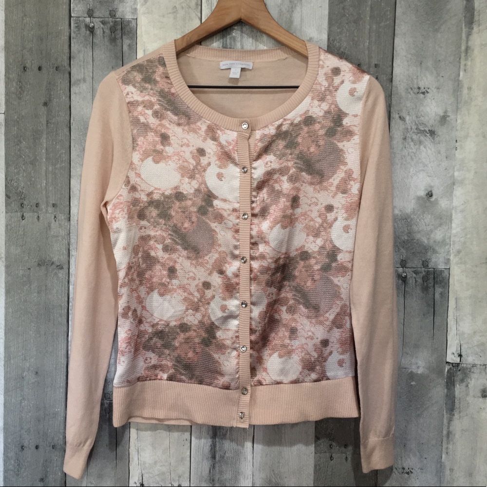 NY & Company Floral Design Lightweight Cardigan